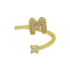 Dainty Bubble Diamond Wrap Initial Ring
