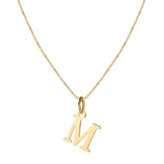 14K Minimal Serif Initial Necklace