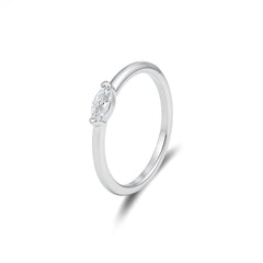 Minimal Oval Stone Set Ring