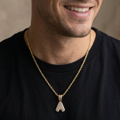 Chunky Initial Rope Chain Necklace