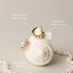 Mini Pearl Huggies Earrings