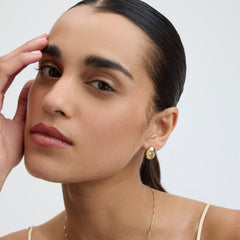 Bold Oval Bezel Earrings