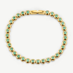Classic Bezel Tennis Bracelet Green