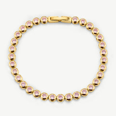 Classic Bezel Tennis Bracelet Pink
