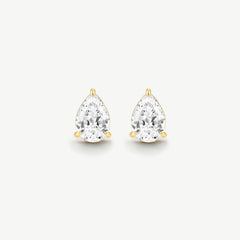 Bold Pear Solitaire Earrings