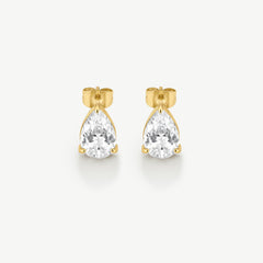 Bold Pear Solitaire Earrings