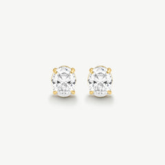 Bold Oval Solitaire Earrings