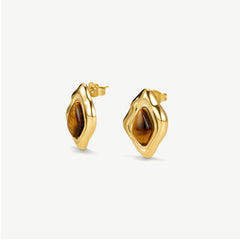 Tigers Eye Abstract Earrings