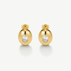 Bold Oval Bezel Earrings