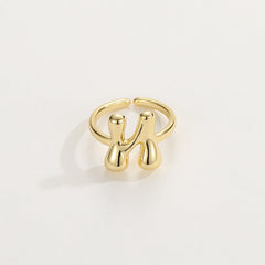 Cute Bubble Letter Initial Ring
