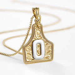 14K Elegant Cowgirl Initial Necklace