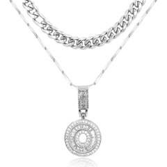 2-Piece 14K Layered Cuban & Initial Necklaces