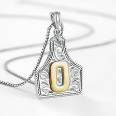 14K Elegant Cowgirl Initial Necklace