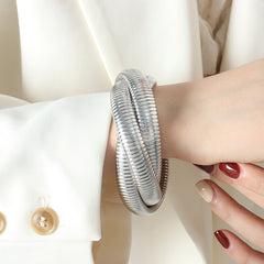 Ribbed Triple Coil Bracelet