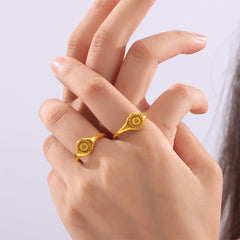 Engraved Sun Signet Ring