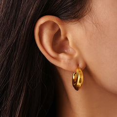 18K Gold-Plated Sculptural Crescent Earrings