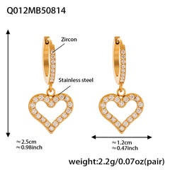 Gold-Tone Heart Charm Earring Designs
