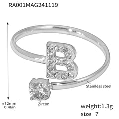 Silver-Tone Initial Necklace, Earrings, Bracelet & Ring
