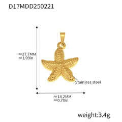 Gold-Tone Ocean & Symbol Stainless Steel Pendants