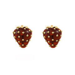 Marielle Minimalist Strawberry Stud Earrings