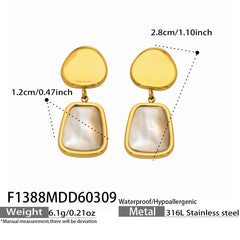Mother of Pearl Geometric Drop Earrings