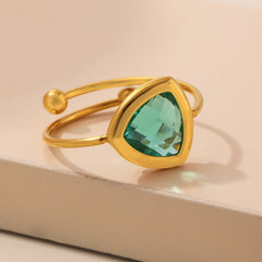 Round Glass Open Ring