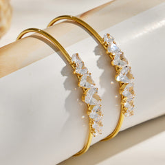 Gold-Tone Cubic Zirconia Open Cuff Bracelet