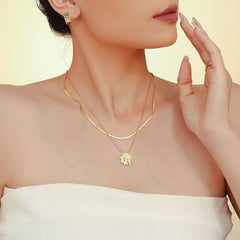 Heart Clover Pendant Necklace or Separate Chain