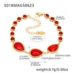 Faceted Stone Accent Anklet