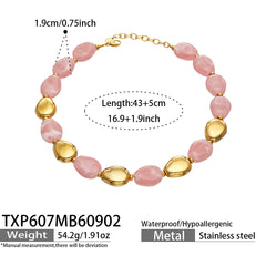 Oval Color Resin Necklace and Bracelet