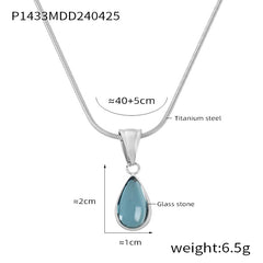 Green Teardrop Pendant Necklace
