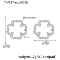 Cubic Zirconia Clover Necklace, Bracelet or Stud Earrings