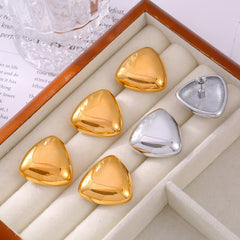 18K Gold-Plated Rounded Triangle Stud Earrings
