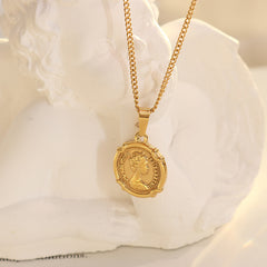 Portrait Medallion Pendant Necklace