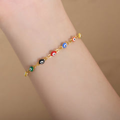 Enamel Eye Motif Necklace or Bracelet