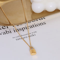 Polished Lock Pendant Necklace