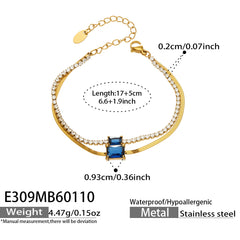Cubic Zirconia Layered Chain Bracelet