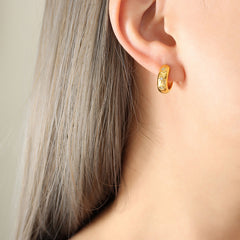 Star-Set Stone Accent Huggie Hoop Earrings