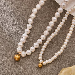 Pearl-Look Beaded Necklace & Bracelet