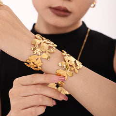 Floral Open Cuff Bracelet
