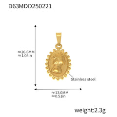 Gold-Tone Symbol & Ocean Stainless Steel Pendants
