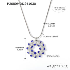 Round Sparkling Earrings or Pendant Necklace