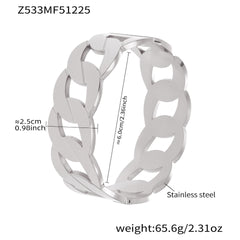 18K Gold-Plated Bold Geometric Bangle Bracelet