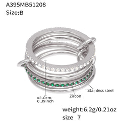 Cubic Zirconia Padlock and Key Ring Designs