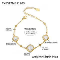 18K Gold-Plated Faceted Glass Accent Jewelry