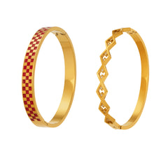 Checkerboard Enamel or Zigzag Clasp Bracelet