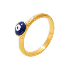 Blue Evil Eye Enamel Band Ring