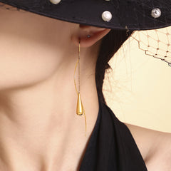 Teardrop Chain Threader Earrings