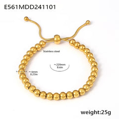 Gold-Tone Stainless Steel Beaded Bracelets