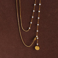 Gold-Tone Layered Pendant Y Necklace